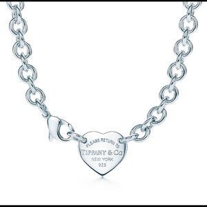 Tiffany and co heart silver choker necklace